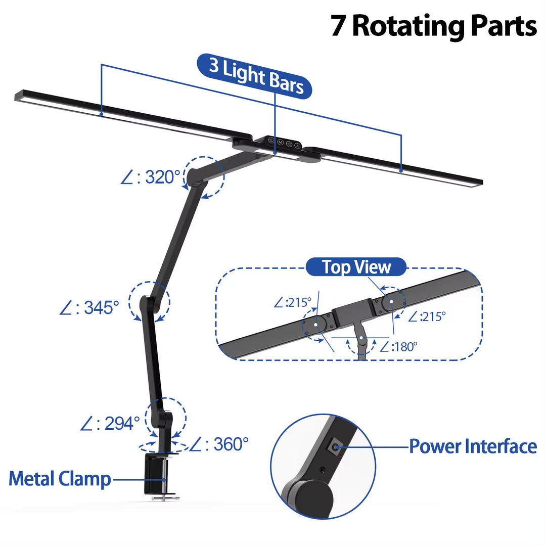 LED Desk Lamp Extended Light Bars